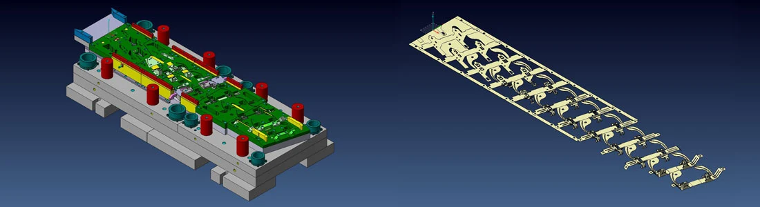 3D-Konstruktion eines Werkzeugs und des zugehörigen Streifenbilds